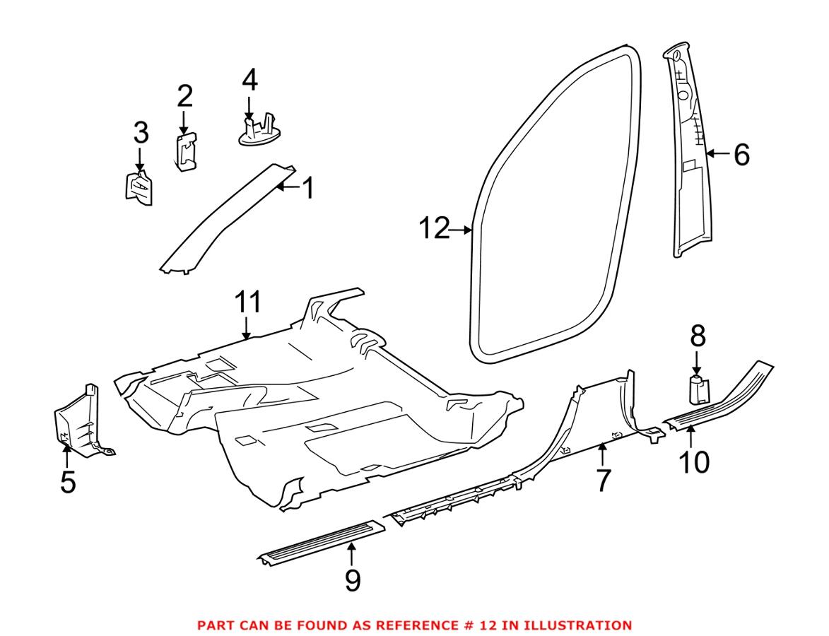 Mercedes Door Weatherstrip - Front Left or Right (Buckskin) 16469004768P53